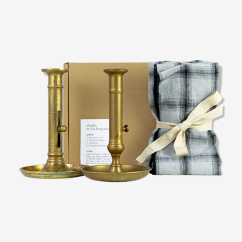 2 candle holders and 2 tea towels — All fire all flame #74