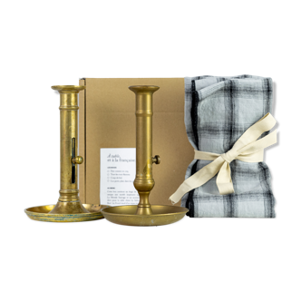 2 candle holders and 2 tea towels — All fire all flame #74
