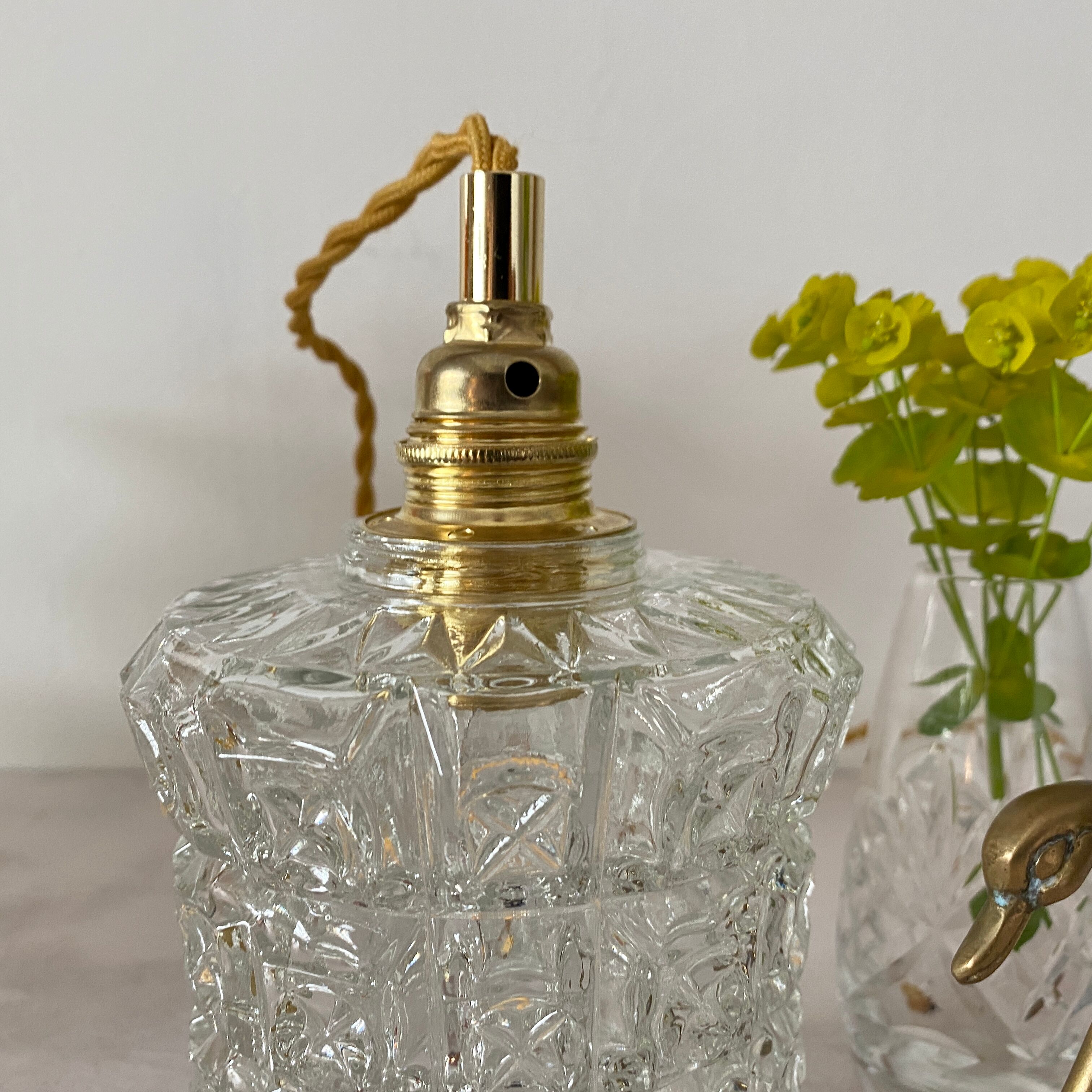 Vintage tulip walkman in molded glass