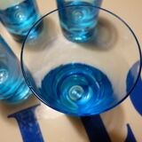 Verres a orangeade coktail bleus turquoise vintage