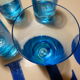 Verres a orangeade coktail bleus turquoise vintage