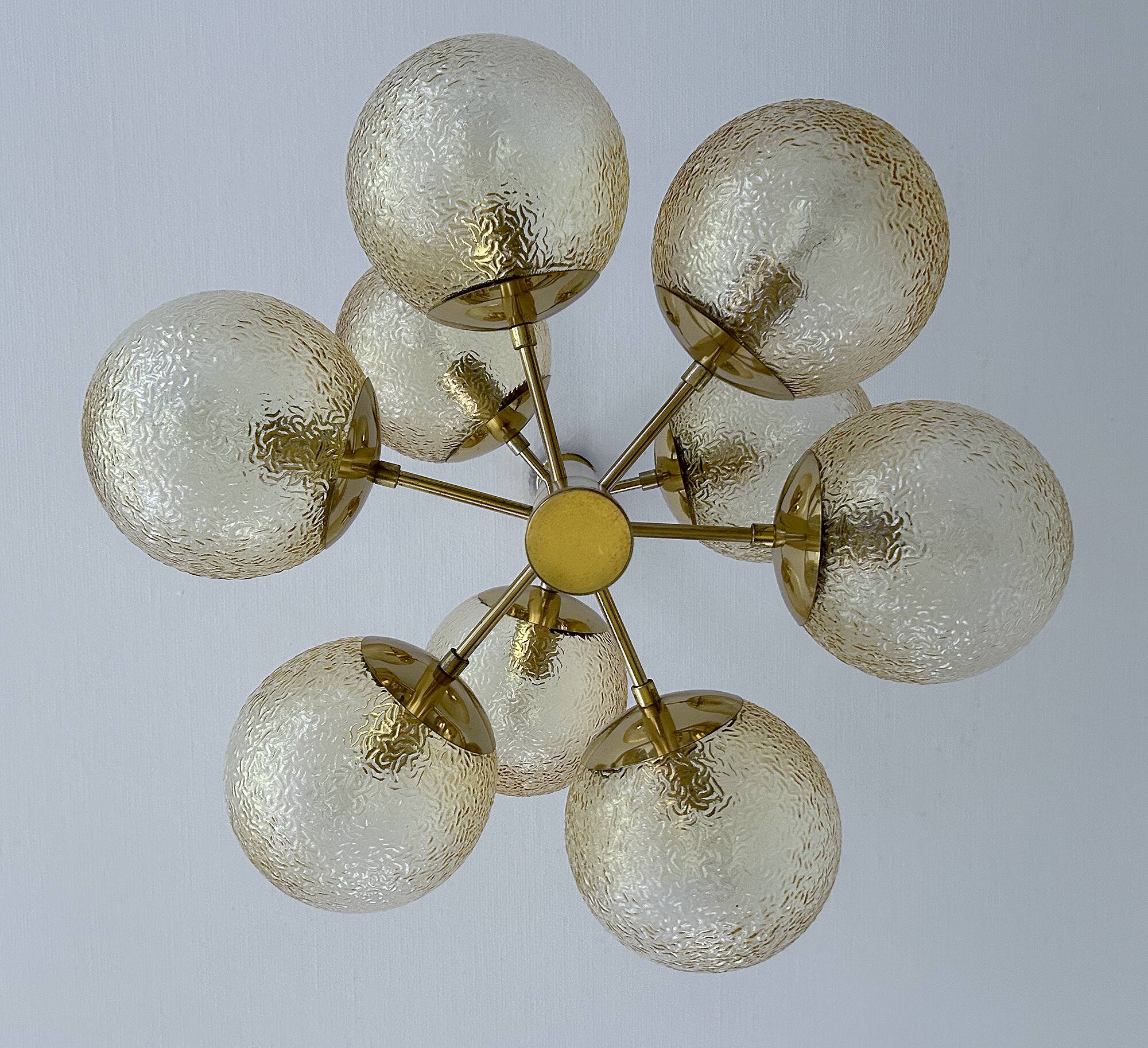 Large Vintage Bubble Glass Pendant Light