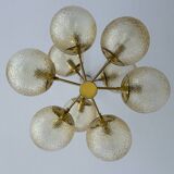 Large Vintage Bubble Glass Pendant Light