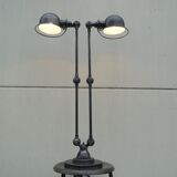 Vintage Jielde Floor Lamp Double Graphite Industrial 4 arms by Jean Louis Domecq France 1960