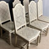 6 patinated Louis XVI style chairs