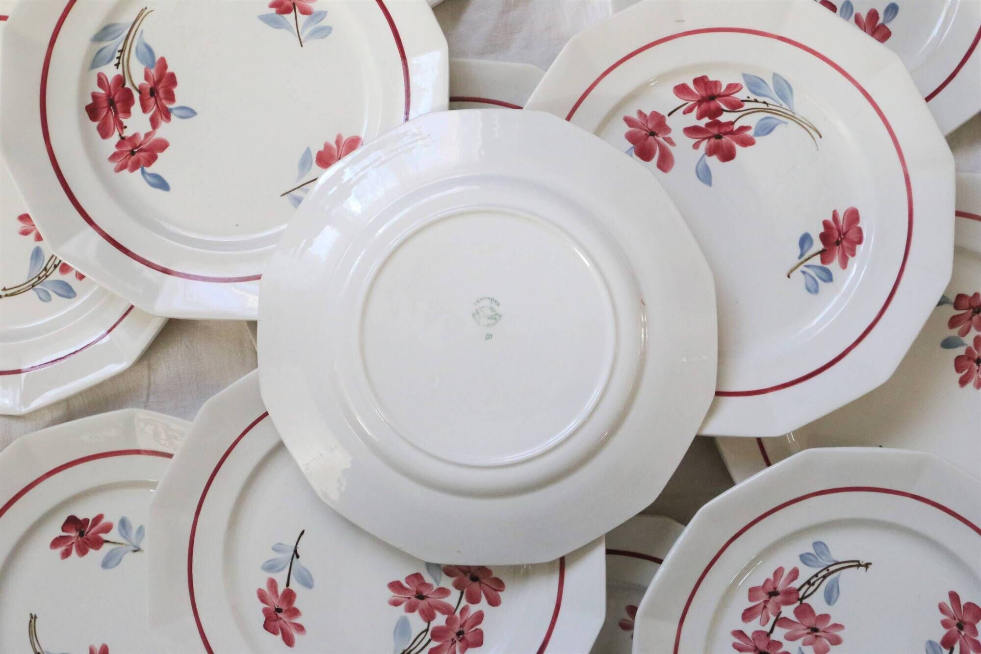 Dinner plates x6, Ceranord, Semi French Porcelain from the late 1950s