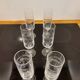 6 engraved crystal champagne flutes (floral) 1920