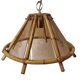 Vintage Bamboo Pendant Lamp With Decorative Glass From The 70s