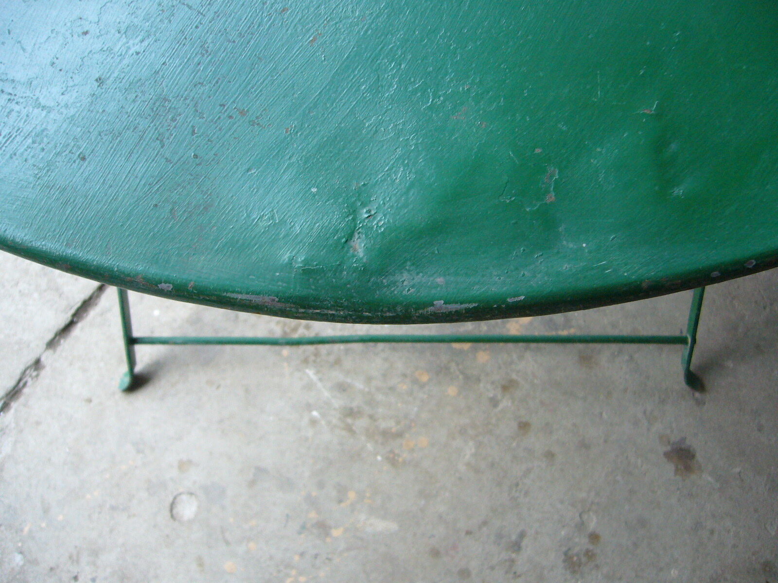 Old metal folding garden table