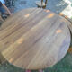 Round table + 2 chairs and 2 rounded benches suitable for the table.