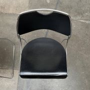 Set of minimalist postmodern stackable chairs, 1980s.