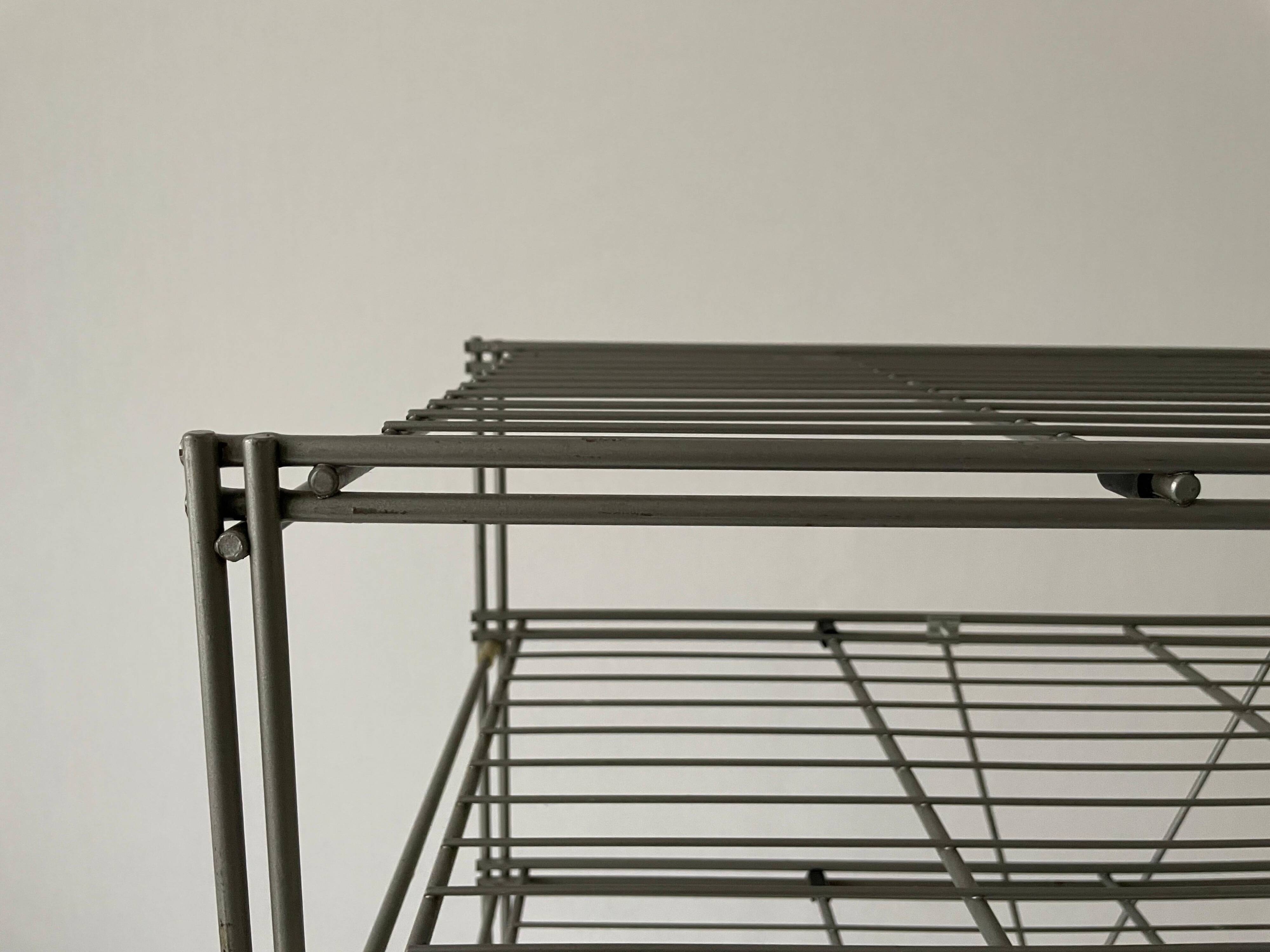 Free-standing industrial shelf with a metal structure, 4 shelves, 1960s, Germany.