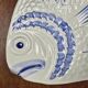 Elegant large vintage fish platter Portugal – Cobalt blue ceramic – 45 cm