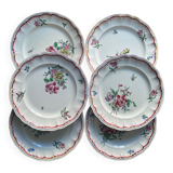 Luneville Keller Guertin - 6 floral pattern plates
