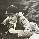 Photograph black and white silver print circa 1970 riding competition