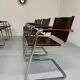 Lot 8 chaises tubulaires cuir métal design bauhaus années 70 vintage