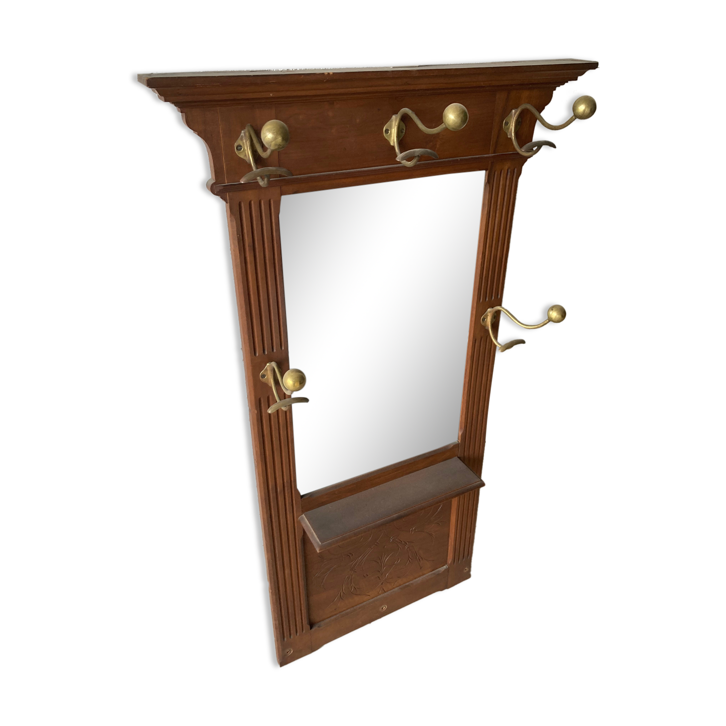 Cloakroom Coat rack with vintage mirror