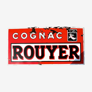 Xxl enamelled plate liqueur cognac rouyer - advertising art-france luynes 1910
