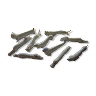 Art Deco animal knife holders