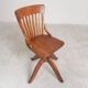 Oak office chair, workshop chair, adjustable height, 1930s