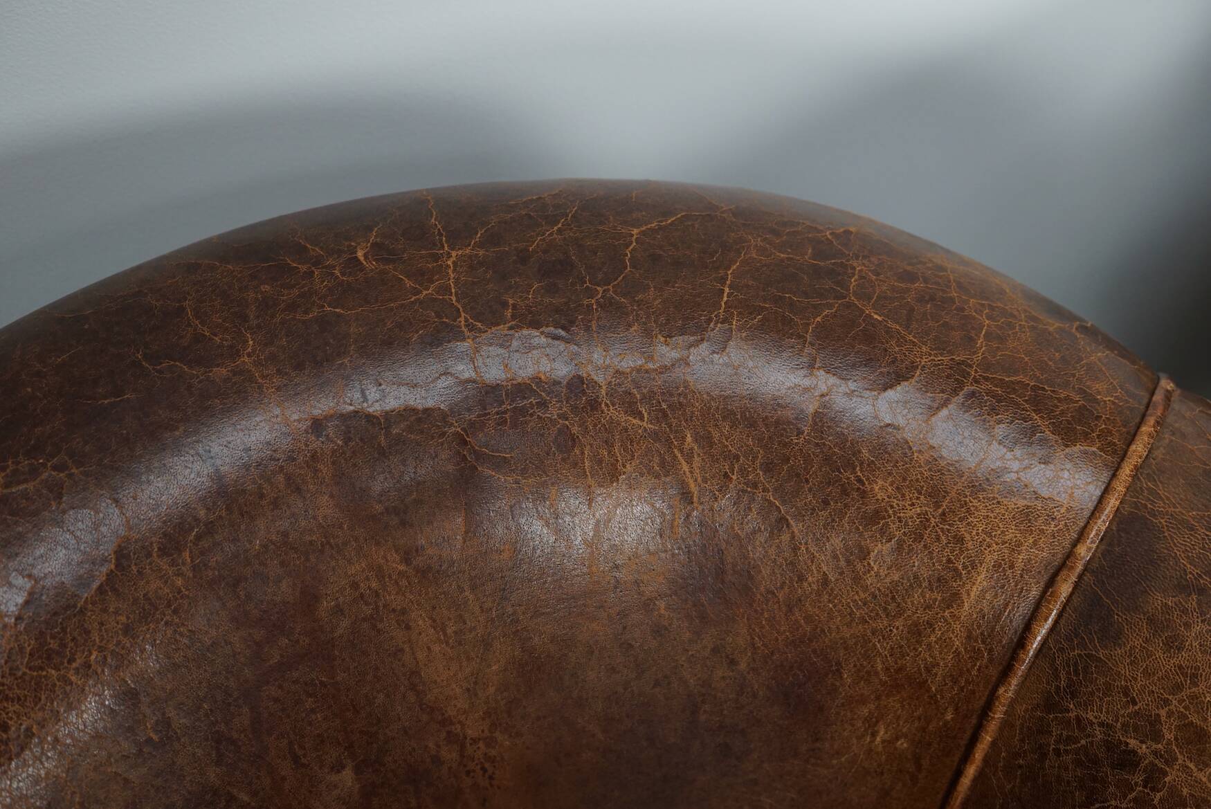 Vintage Dutch cognac coloured leather club chair, set of 2