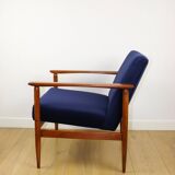 Vintage navy blue easy chair, 1970s