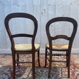 Set of 6 Louis Philippe straw chairs