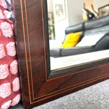 Art Deco rosewood and brass mirror