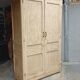 Antique wardrobe, kitchen cabinet, pinewood, creamy white