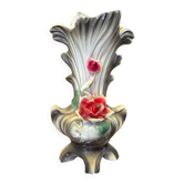 Vase Capodimonte en barbotine grise et rose