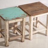 Antique low side tables (circa 1920). 2-piece set
