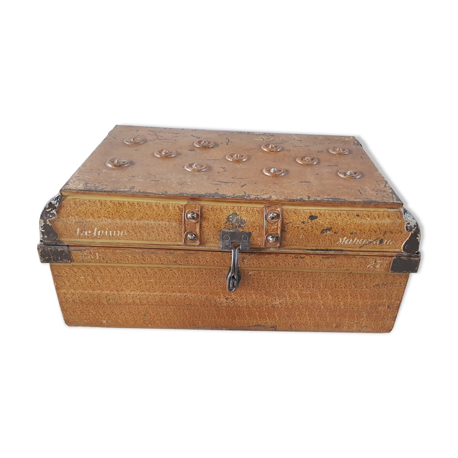Ancient colonial travel trunk