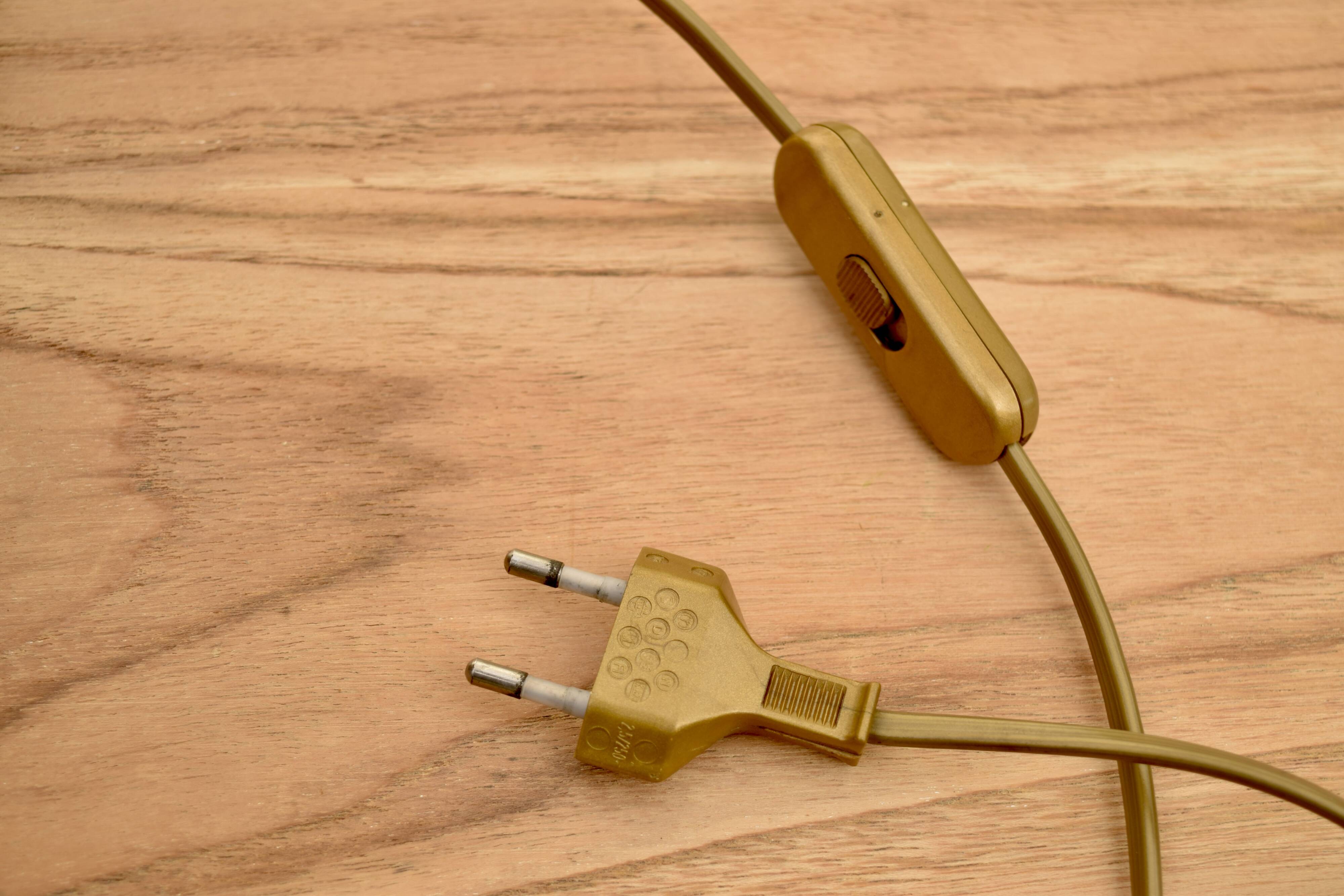 Vintage wicker and brass lamp base