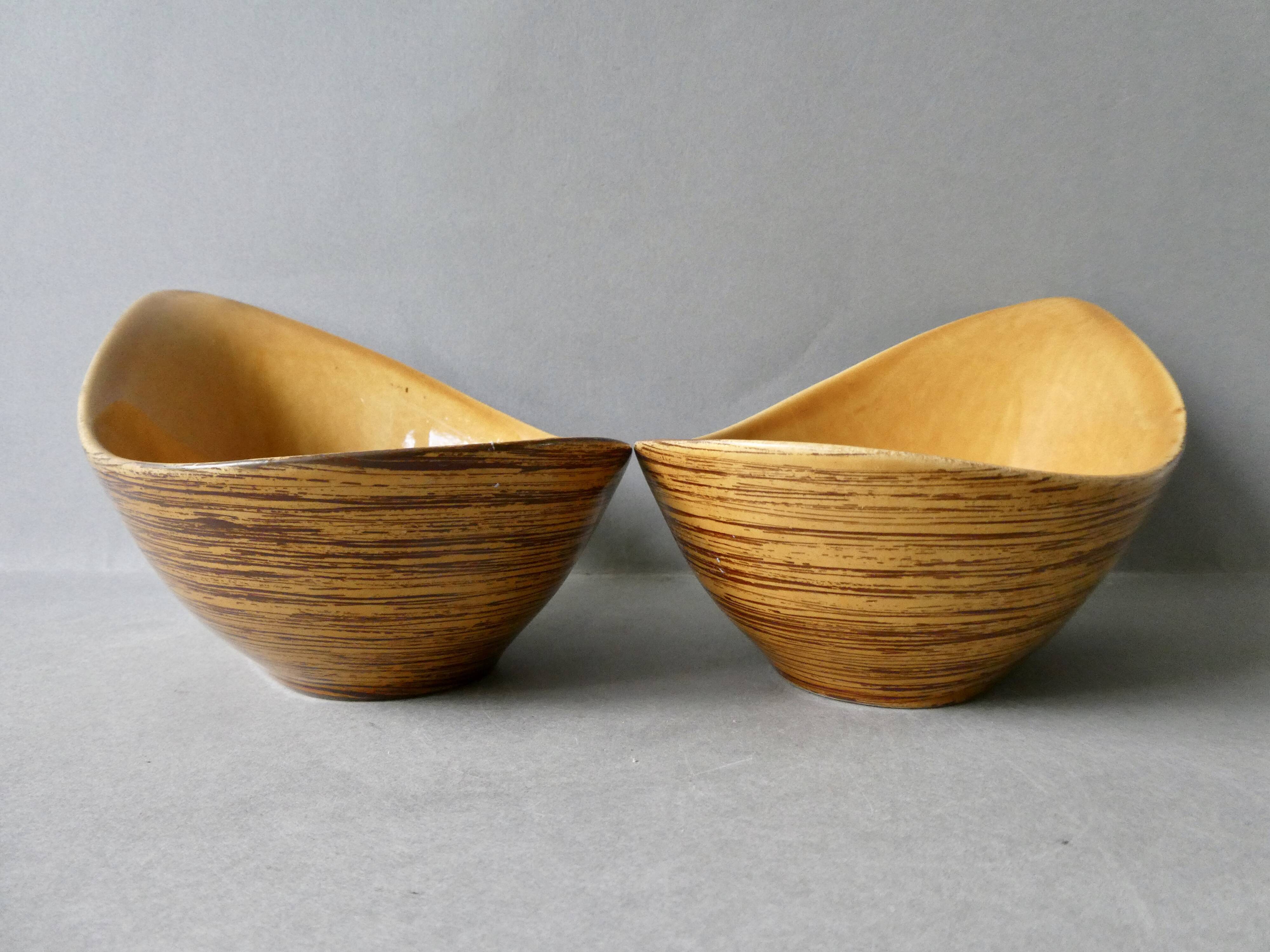 2 salins France ceramic raviers, Duras model, 60s