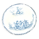 Miniature illustrated blue bread plate 12.5 cm Creil Montereau dollhouse