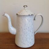 Enamelled tin teapot