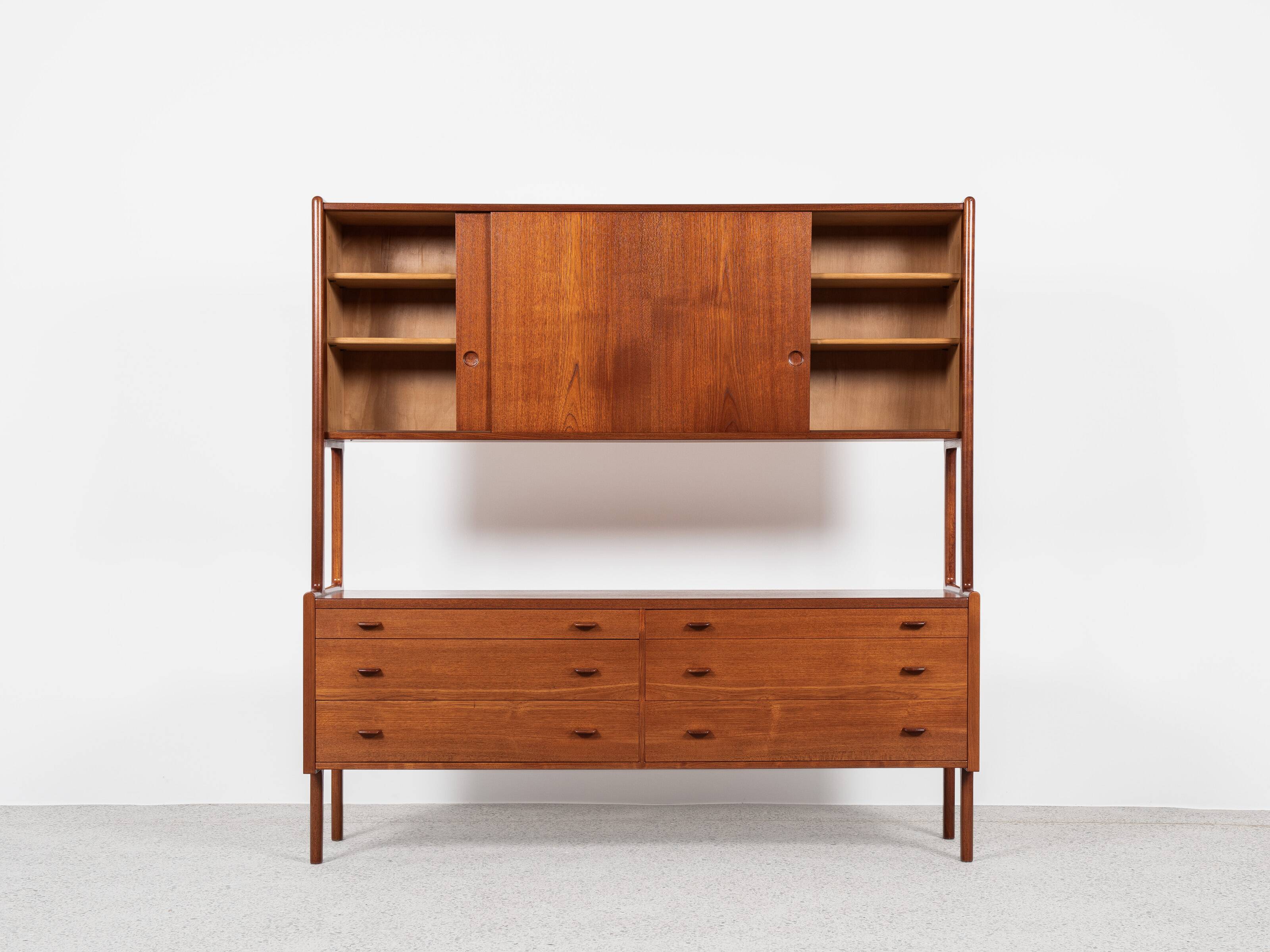 Midcentury Danish double sideboard RY-20 in teak by Hans Wegner for Ry Møbler