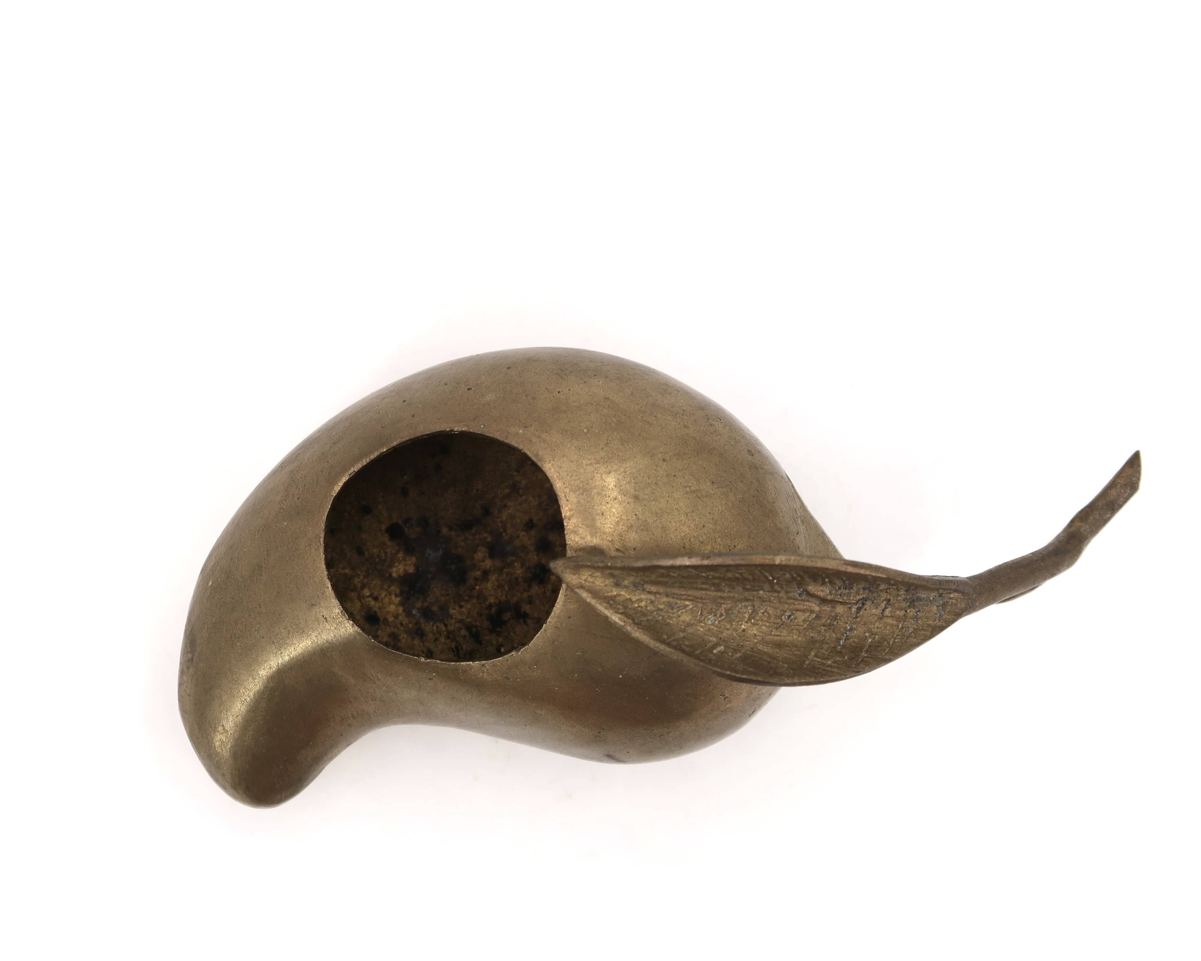 Fruit-shaped brass ashtray, 1970s