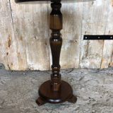 Fifth wheel side table vintage round wood