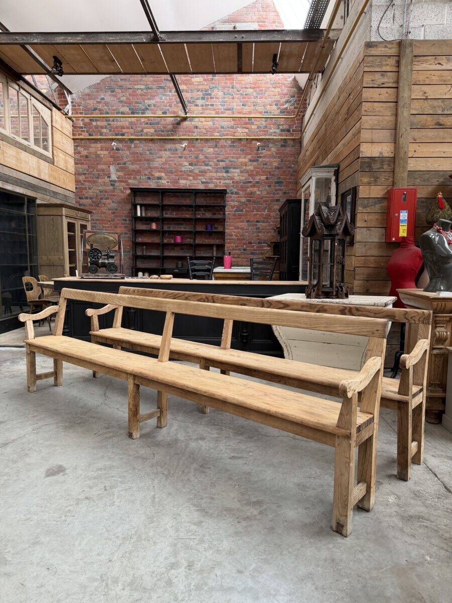 Pair of benches with backs from the early 20th century.