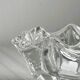 Empty pocket ashtray in transparent crystal organic shape.