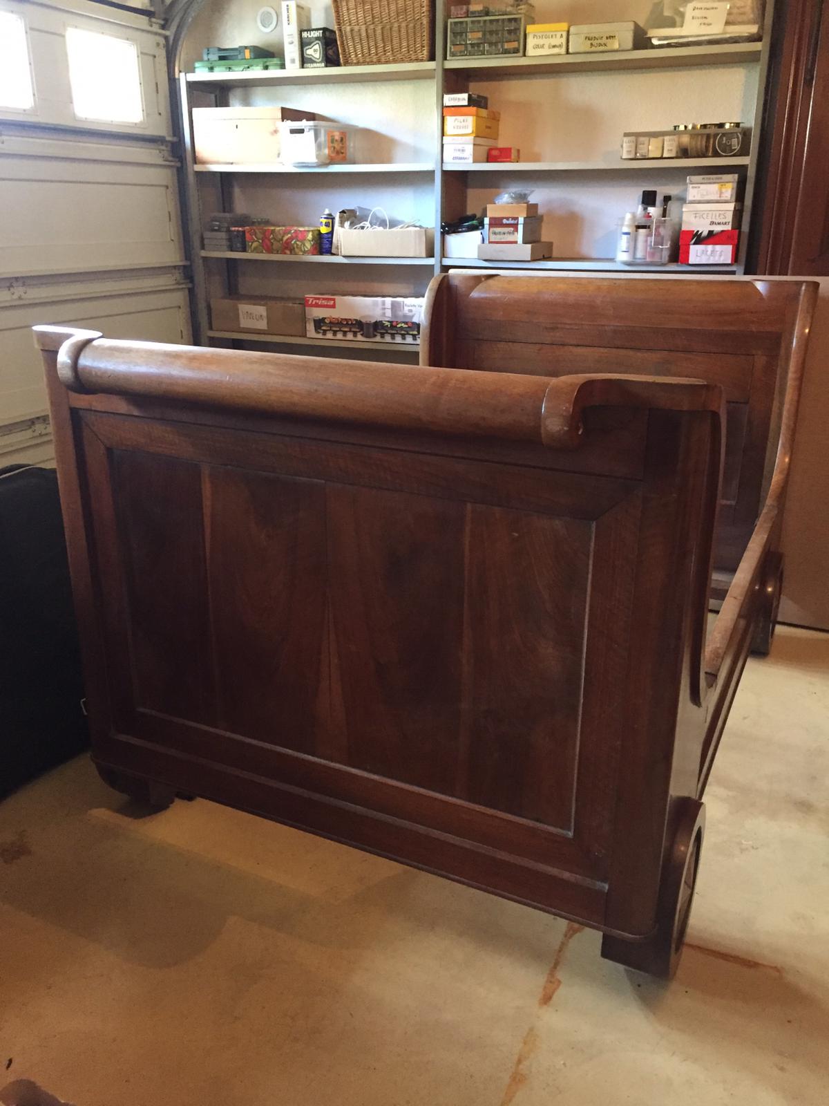 Old solid mahogany boat bed