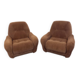 Pair of vintage corduroy armchairs from the 70s