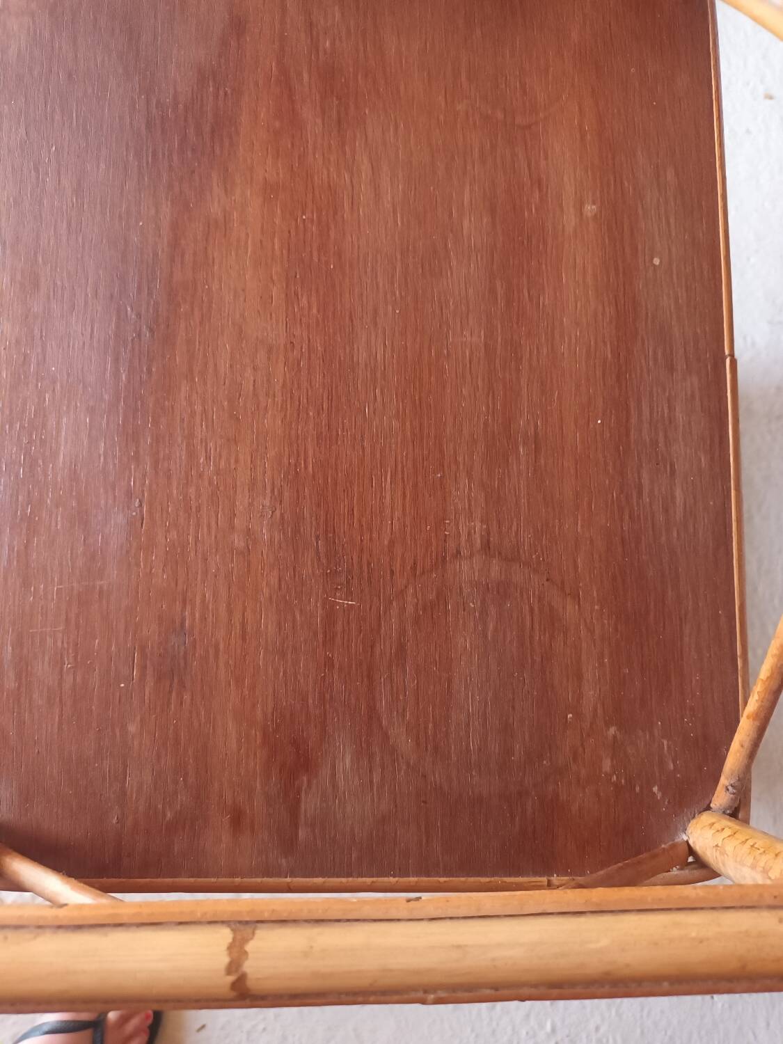 Vintage rattan bedside table