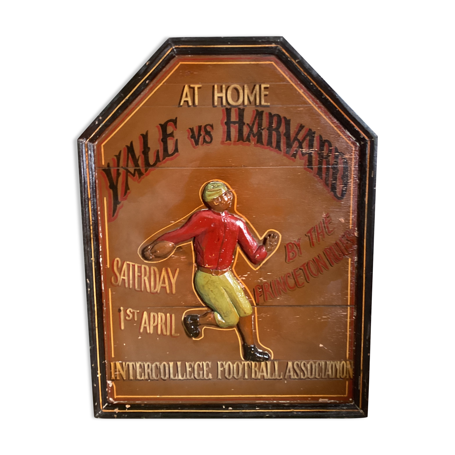 Wooden painting with relief