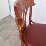Chaise de salle à manger vintage en bois courbé : dossier éventail style Thonet, pub irlandais des années 1970