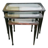 Tavoli ad incastro vintage, anni '50, Ico Parisi set di 3