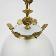 Brass chandelier and engraved glass globe, Louis XV style, 50/60