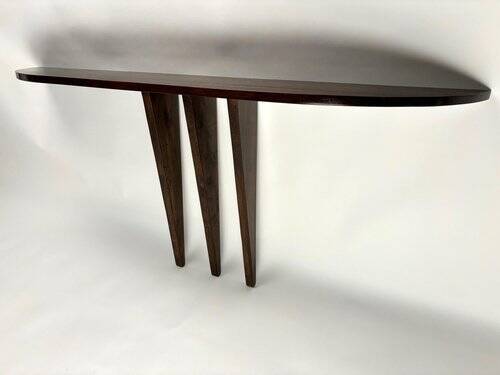 Mid-Century Italian Wooden Wall-Mounted Console Table in the style of Ulrich, 1950s