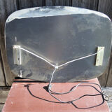 Mirror with glazed brown glass wall lights from the 70's - 79x59cm